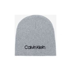 Calvin Klein Classic Czapka Szary. Szare czapki damskie Calvin Klein, z haftami, z wiskozy. Za 126,95 zł.