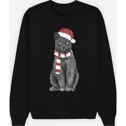 Bluza "Cat" w kolorze czarnym. Czarne bluzy damskie Wooop, m, z nadrukiem. W wyprzedaży za 89,95 zł.