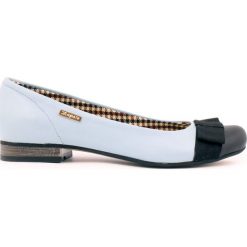 Dwukolorowe baleriny - skóra naturalna - model 007 - kolor niebieski. Niebieskie baleriny damskie Zapato, bez wzorów, ze skóry, bez obcasa. W wyprzedaży za 173,40 zł.