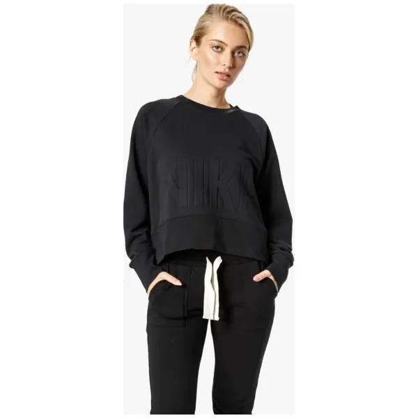 Nike Bluza W Nk Versa Crew , czarny, rozmiar XS. Czarne bluzy damskie Nike, na jesień, xs, bez wzorów, z bawełny, bez rękawów, bez kaptura. W wyprzedaży za 159,99 zł.