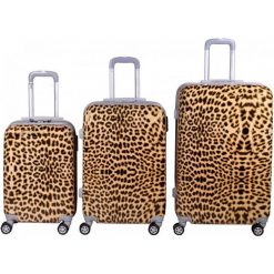 Walizki: Leonardo Zestaw Walizek Leopard Print