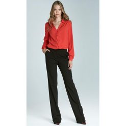 Czarne Eleganckie Spodnie w Kant z Mankietem. Spodnie damskie Molly.pl. Za 128,90 zł.