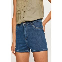 Tally Weijl - Szorty jeansowe. Niebieskie szorty damskie TALLY WEIJL, bez wzorów, z elastanu, casualowe, z podwyższonym stanem. Za 79,90 zł.