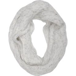 KOMIN DAMSKI. Białe szaliki damskie marki Top Secret, na zimę, z dzianiny. W wyprzedaży za 24,99 zł.