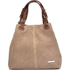 Torebka w kolorze beżowym - (S)30 x (W)36 x (G)17 cm. Brązowe torby damskie na zakupy marki Bestsellers bags, w paski, z materiału, na ramię. W wyprzedaży za 289,95 zł.