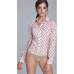 Bluzka body w modne grochy. Bluzki damskie NIFE, xl, w grochy, z elastanu, klasyczne, z klasycznym kołnierzykiem, bez rękawów. Za 149,00 zł.