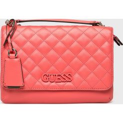 Guess Jeans - Torebka. Pomarańczowe listonoszki damskie Guess Jeans, z aplikacjami, z jeansu, bez dodatków. W wyprzedaży za 359,90 zł.