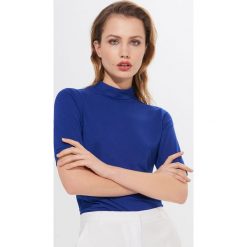 Koszulka z recyklowanym poliestrem Repreve® - Niebieski. Niebieskie koszulki damskie Mohito, s, bez wzorów, bez kołnierzyka, bez rękawów. Za 49,99 zł.