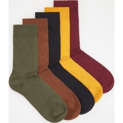 Skarpety 5 pack - Brązowy. Pomarańczowe skarpetki damskie Reserved, bez wzorów. Za 39,99 zł.