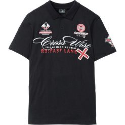 Shirt polo Slim Fit bonprix czarny. Czarne koszulki męskie bonprix, xl, bez wzorów, bez rękawów. Za 54,99 zł.