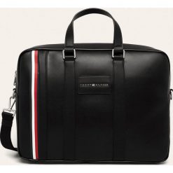 Tommy Hilfiger - Torba. Czarne torby męskie skórzane TOMMY HILFIGER, w paski, z poliesteru, biznesowe. Za 749,90 zł.