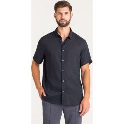 KOSZULA Armani Exchange. Niebieskie koszule męskie Armani Exchange, s, z haftami, z wiskozy, z klasycznym kołnierzykiem, z krótkim rękawem. Za 369,00 zł.