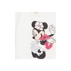 Mango Kids - T-shirt dziecięcy Hawaii 110-164 cm. Białe bluzki dziewczęce Mango Kids, z aplikacjami, z bawełny, z okrągłym kołnierzem, z krótkim rękawem, krótkie, bez kaptura. W wyprzedaży za 47,90 zł.