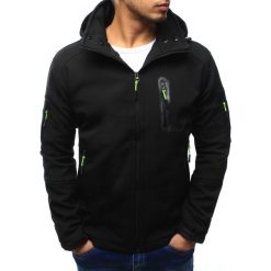 Kurtka męska softshell z kapturem czarna (tx1974). Czarne kurtki sportowe męskie marki Dstreet, m, z poliesteru, z kapturem. Za 149,99 zł.