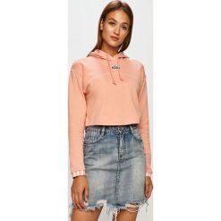 Adidas Originals - Bluza. Różowe bluzy damskie adidas Originals, z aplikacjami, z bawełny, z długim rękawem, długie, z kapturem. Za 229,90 zł.