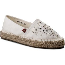 Espadryle BIG STAR - AA274661 White. Białe espadryle damskie marki BIG STAR, z aplikacjami, ze skóry ekologicznej, bez obcasa. Za 89,00 zł.
