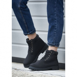 Czarne Traperki Untoward. Czarne buty zimowe damskie marki Born2be, na obcasie. Za 79,99 zł.