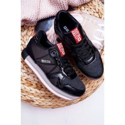 Damskie Sportowe Obuwie Big Star Czarne EE274721. Czarne buty sportowe damskie Tagless, bez wzorów, z materiału, sportowe. Za 179,00 zł.