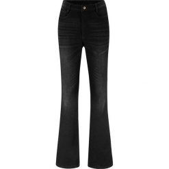 Dżinsy dzwony bonprix czarny denim. Czarne jeansy damskie bonprix. Za 109,99 zł.