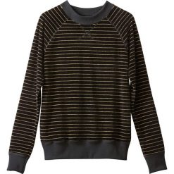 Welurowa bluza w paski. Czarne bluzy damskie marki La Redoute Collections, l, w paski, z bawełny. Za 95,72 zł.