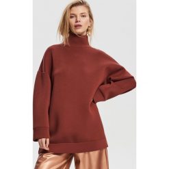 Długa piankowa bluza - Bordowy. Czerwone bluzy damskie marki Reserved, s, bez wzorów, z długim rękawem, długie, bez kaptura. Za 179,99 zł.