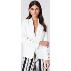 Marynarki i żakiety damskie: Trendyol Marynarka z guzikami – White,Offwhite