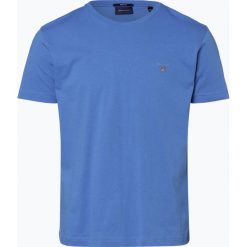 Gant - T-shirt męski, niebieski. Niebieskie t-shirty męskie GANT, m, bez wzorów, z bawełny, bez kołnierzyka. Za 129,95 zł.