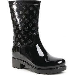 Kalosze GUESS - Ribba FL8RIB RUB11 BLACK. Czarne kalosze damskie Guess, z tworzywa sztucznego, bez obcasa, bez zapięcia. Za 419,00 zł.
