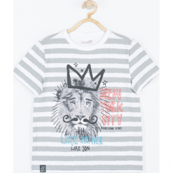 Koszulka. Szare t-shirty chłopięce MAKE SOME NOISE, z aplikacjami, z elastanu, z krótkim rękawem. Za 25,90 zł.