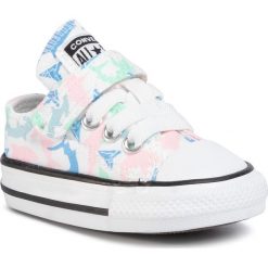 Trampki CONVERSE - Ctas 1V Ox 766893C White/Fresh Mint/B. Białe trampki dziewczęce Converse, bez wzorów, z gumy, na rzepy. W wyprzedaży za 139,00 zł.