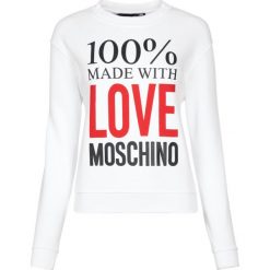 Bluza LOVE MOSCHINO W630623M 4055. Białe bluzy damskie Love Moschino, m, bez wzorów, z bawełny, bez rękawów, bez kaptura. W wyprzedaży za 369,00 zł.