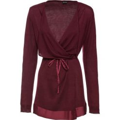 Sweter wiązany bonprix czerwony klonowy. Czerwone swetry damskie bonprix, bez wzorów, eleganckie, bez rękawów, bez kaptura. Za 84,99 zł.