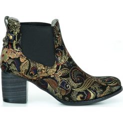 Sztyblety na obcasie - skóra naturalna - model 455 - kolor złota mozaika. Żółte botki damskie Zapato, na zimę, ze skóry, klasyczne, na wysokim obcasie, na obcasie, bez zapięcia. W wyprzedaży za 299,25 zł.