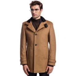 Płaszcz PIERPAOLO PSKS000113. Pomarańczowe płaszcze męskie na zimę, m, w paski, z wełny, eleganckie. Za 999,00 zł.
