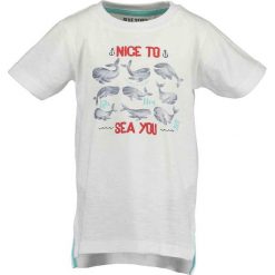 Blue Seven - T-shirt dziecięcy 92-128 cm. Białe t-shirty chłopięce Blue Seven, z aplikacjami, z bawełny, bez rękawów. Za 44,90 zł.