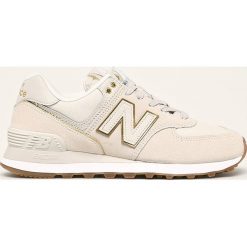 New Balance - Buty WL574SOA. Brązowe buty sportowe damskie New Balance, bez wzorów, ze skóry, sportowe. W wyprzedaży za 299,90 zł.