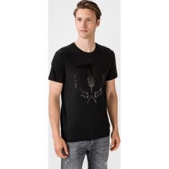 Trussardi Jeans Koszulka Czarny. Czarne podkoszulki męskie Trussardi Jeans, xl, z nadrukiem, z bawełny, z krótkim rękawem. Za 206,95 zł.
