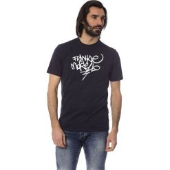 T-shirt w kolorze granatowym. Niebieskie t-shirty męskie Frankie Morello, m, bez wzorów, z bawełny, casualowe, z okrągłym kołnierzem. W wyprzedaży za 134,95 zł.