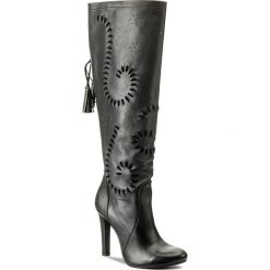 Kozaki BADURA - 9322-69-L Czarny. Czarne buty zimowe damskie Badura, ze skóry, przed kolano, na wysokim obcasie. W wyprzedaży za 369,00 zł.