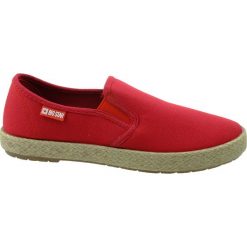 Espadryle damskie BIG STAR DD274018, Kolor czerwony. Czerwone espadryle damskie BIG STAR, bez wzorów, bez obcasa. Za 79,99 zł.
