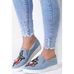 Trampki damskie slip on: Niebieskie Slip On Orange Is New Black