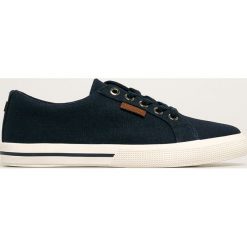 Lauren Ralph Lauren - Tenisówki. Niebieskie trampki i tenisówki damskie Lauren Ralph Lauren, bez wzorów, ze skóry, na sznurówki. Za 339,90 zł.