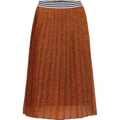 Spódnica bonprix miedziany z lureksową nitką. Pomarańczowe spódniczki damskie bonprix, na co dzień, w paski, z dzianiny, glamour, proste. Za 89,99 zł.