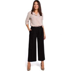 Czarne Eleganckie Spodnie Kuloty w Kant. Czarne spodnie damskie Molly.pl, s. Za 129,90 zł.