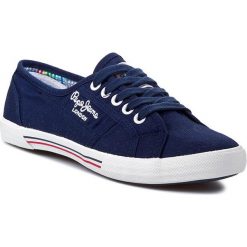 Tenisówki PEPE JEANS - Aberlady PLS30001 Marine 585. Niebieskie półbuty damskie Pepe Jeans, bez wzorów, z jeansu, bez zapięcia. W wyprzedaży za 169,00 zł.