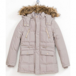 Kurtka w kolorze beżowym. Brązowe kurtki dziewczęce zimowe marki Lemon Fashion, długie. W wyprzedaży za 152,95 zł.