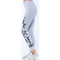 Legginsy z aplikacją na nogawce jasnoszare 8042. Szare legginsy damskie marki Fasardi, xl, z aplikacjami. Za 31,20 zł.