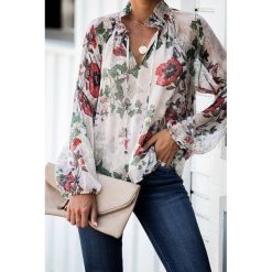 Damska bluzka LEOZA. Bluzki damskie IVET, na co dzień, xl, bez wzorów, z materiału, eleganckie, bez kołnierzyka, z długim rękawem. W wyprzedaży za 59,00 zł.