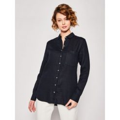Koszula Marc O'Polo 003 1305 42471. Niebieskie bluzki damskie Marc O'Polo, bez wzorów, ze lnu, polo, bez rękawów. W wyprzedaży za 339,00 zł.