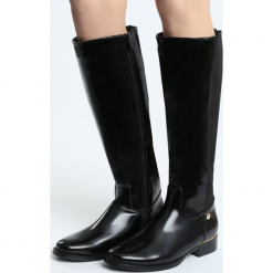 Czarne Kozaki Eradiate. Czarne buty zimowe damskie Born2be, z materiału, na obcasie. Za 109,99 zł.
